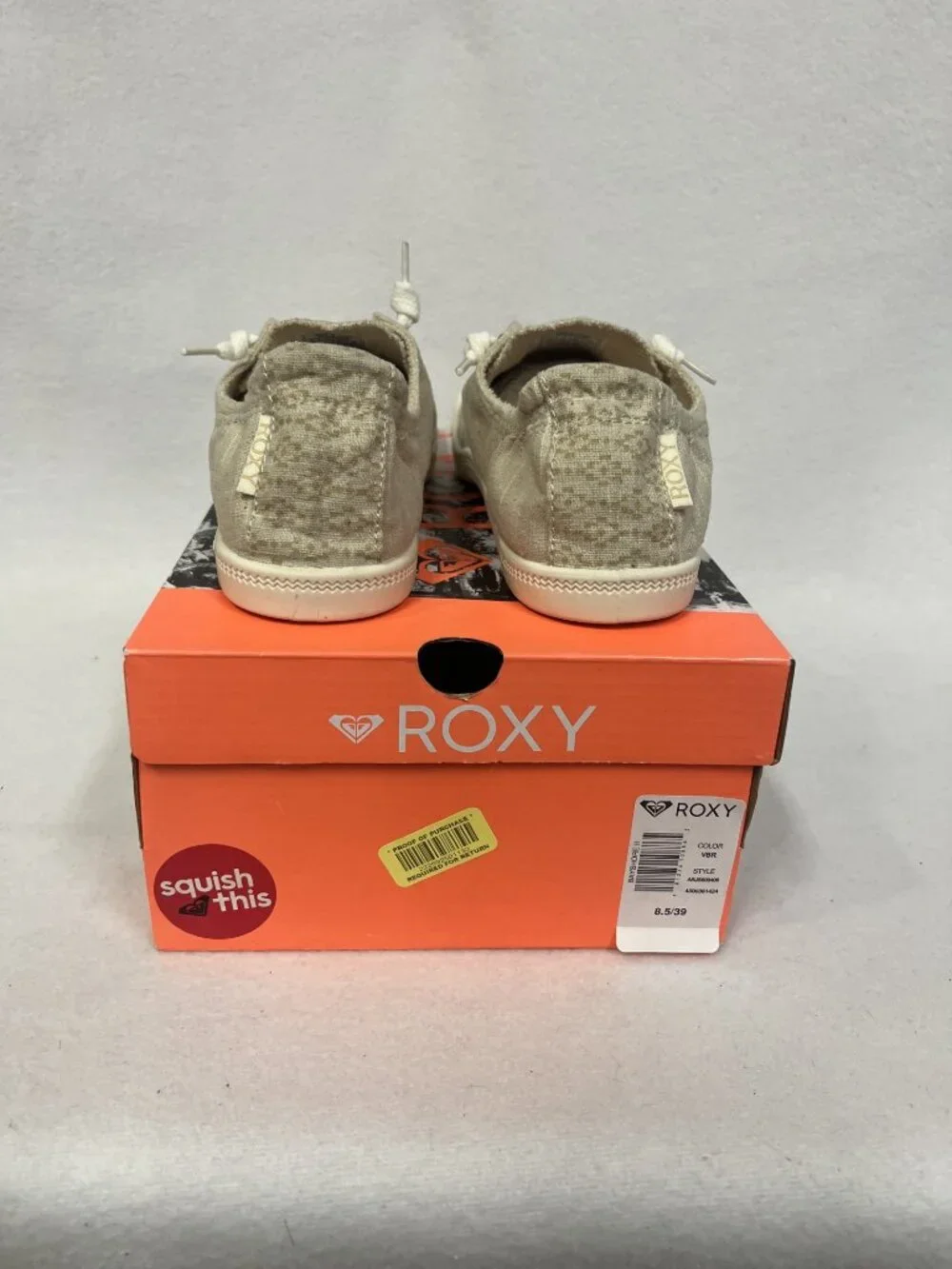NWT Roxy Bayshore II Women's Sneakers, Size 8.5 M, Slip On Tennis Shoes, Tan